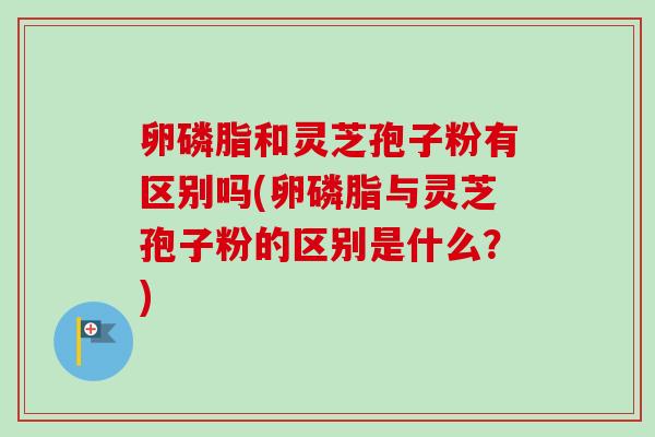 卵磷脂和灵芝孢子粉有区别吗(卵磷脂与灵芝孢子粉的区别是什么？)-第1张图片-卓越灵芝孢子粉
