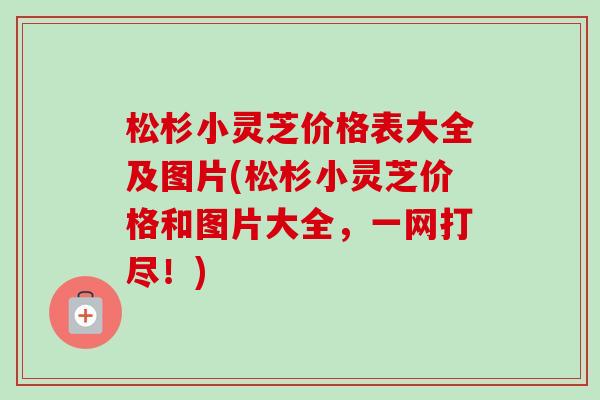 松杉小灵芝价格表大全及图片(松杉小灵芝价格和图片大全,一网打尽!)-第1张图片-卓越灵芝孢子粉 松杉小灵芝价格表大全及图片(松杉小灵芝价格和图片大全,一网打尽!)-第1张图片-卓越灵芝孢子粉
