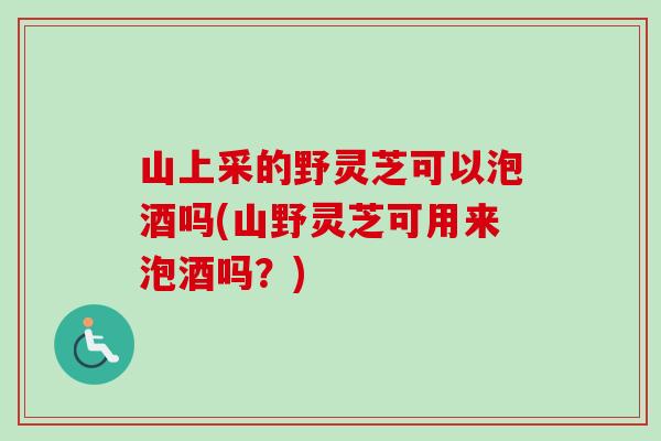 山上采的野灵芝可以泡酒吗(山野灵芝可用来泡酒吗?)-第1张图片-卓越灵芝孢子粉 山上采的野灵芝可以泡酒吗(山野灵芝可用来泡酒吗?)-第1张图片-卓越灵芝孢子粉