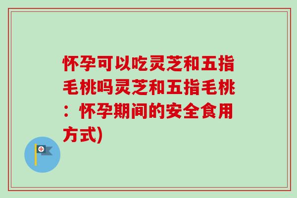 怀孕可以吃灵芝和五指毛桃吗灵芝和五指毛桃：怀孕期间的安全食用方式)-第1张图片-卓越灵芝孢子粉