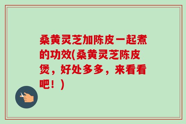 桑黄灵芝加陈皮一起煮的功效(桑黄灵芝陈皮煲,好处多多,来看看吧!)-第1张图片-卓越灵芝孢子粉 桑黄灵芝加陈皮一起煮的功效(桑黄灵芝陈皮煲,好处多多,来看看吧!)-第1张图片-卓越灵芝孢子粉