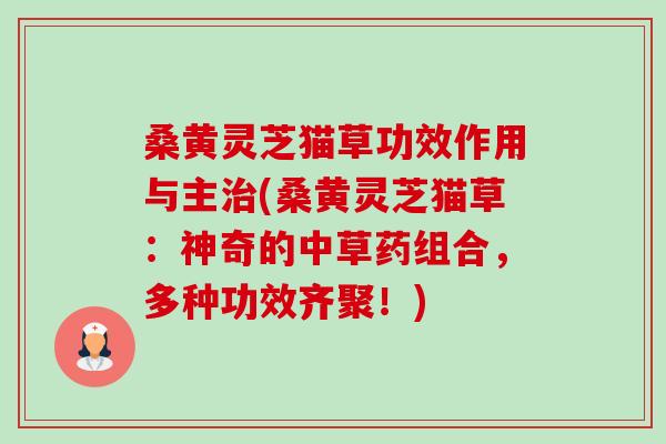 桑黄灵芝猫草功效作用与主治(桑黄灵芝猫草:神奇的中草药组合,多种功效齐聚!)-第1张图片-卓越灵芝孢子粉 桑黄灵芝猫草功效作用与主治(桑黄灵芝猫草:神奇的中草药组合,多种功效齐聚!)-第1张图片-卓越灵芝孢子粉