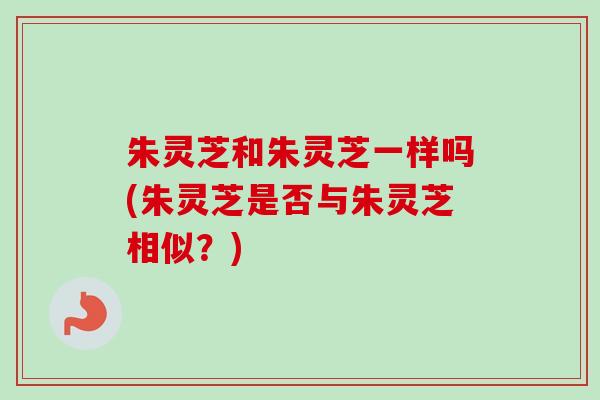 朱灵芝和朱灵芝一样吗(朱灵芝是否与朱灵芝相似?)-第1张图片-卓越灵芝孢子粉 朱灵芝和朱灵芝一样吗(朱灵芝是否与朱灵芝相似?)-第1张图片-卓越灵芝孢子粉