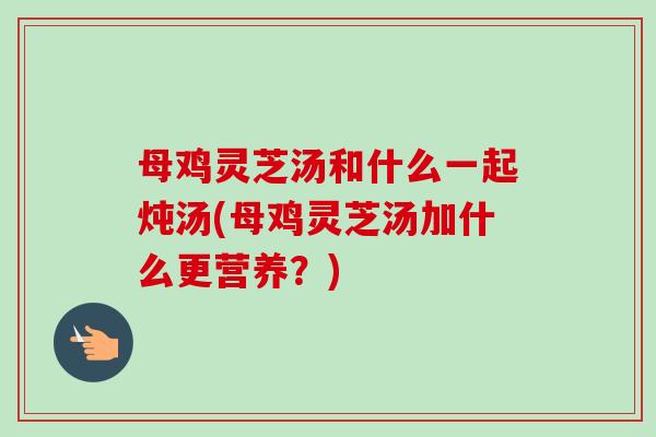 母鸡灵芝汤和什么一起炖汤(母鸡灵芝汤加什么更营养?)-第1张图片-卓越灵芝孢子粉 母鸡灵芝汤和什么一起炖汤(母鸡灵芝汤加什么更营养?)-第1张图片-卓越灵芝孢子粉