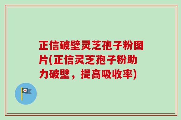 正信破壁灵芝孢子粉图片(正信灵芝孢子粉助力破壁,提高吸收率)-第1张图片-卓越灵芝孢子粉 正信破壁灵芝孢子粉图片(正信灵芝孢子粉助力破壁,提高吸收率)-第1张图片-卓越灵芝孢子粉