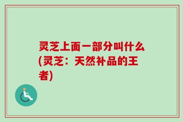灵芝上面一部分叫什么(灵芝：天然补品的王者)-第1张图片-卓越灵芝孢子粉