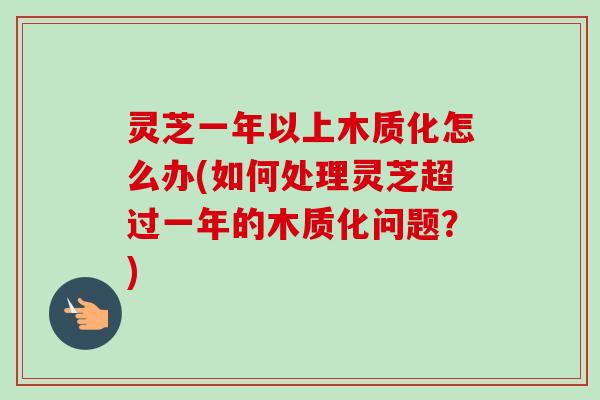 灵芝一年以上木质化怎么办(如何处理灵芝超过一年的木质化问题？)-第1张图片-卓越灵芝孢子粉