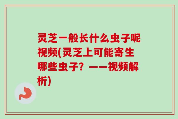 灵芝一般长什么虫子呢视频(灵芝上可能寄生哪些虫子?——视频解析)-第1张图片-卓越灵芝孢子粉 灵芝一般长什么虫子呢视频(灵芝上可能寄生哪些虫子?——视频解析)-第1张图片-卓越灵芝孢子粉