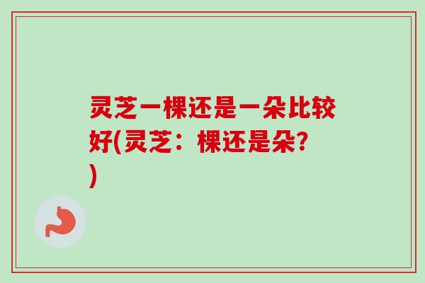 灵芝一棵还是一朵比较好(灵芝:棵还是朵?)-第1张图片-卓越灵芝孢子粉 灵芝一棵还是一朵比较好(灵芝:棵还是朵?)-第1张图片-卓越灵芝孢子粉