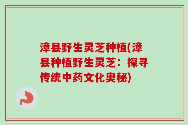 漳县野生灵芝种植(漳县种植野生灵芝:探寻传统中药文化奥秘)-第1张图片-卓越灵芝孢子粉 漳县野生灵芝种植(漳县种植野生灵芝:探寻传统中药文化奥秘)-第1张图片-卓越灵芝孢子粉