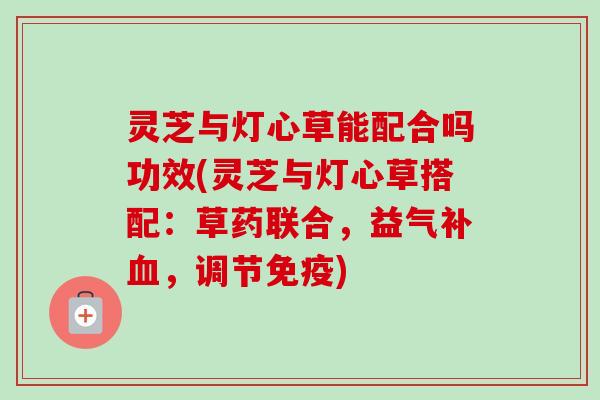 灵芝与灯心草能配合吗功效(灵芝与灯心草搭配:草药联合,益气补血,调节免疫)-第1张图片-卓越灵芝孢子粉 灵芝与灯心草能配合吗功效(灵芝与灯心草搭配:草药联合,益气补血,调节免疫)-第1张图片-卓越灵芝孢子粉