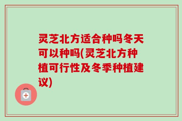 灵芝北方适合种吗冬天可以种吗(灵芝北方种植可行性及冬季种植建议)-第1张图片-卓越灵芝孢子粉 灵芝北方适合种吗冬天可以种吗(灵芝北方种植可行性及冬季种植建议)-第1张图片-卓越灵芝孢子粉