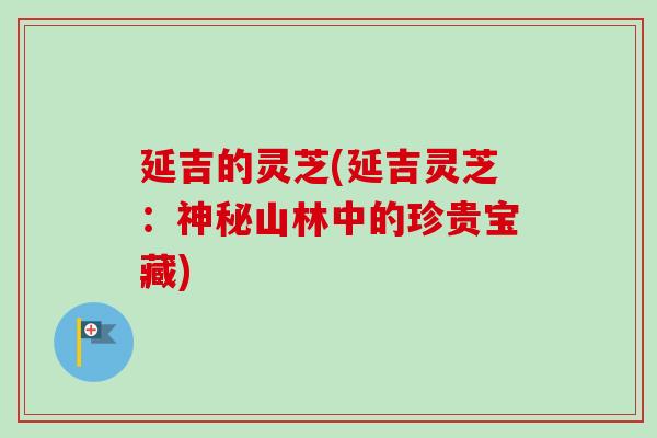 延吉的灵芝(延吉灵芝：神秘山林中的珍贵宝藏)-第1张图片-卓越灵芝孢子粉