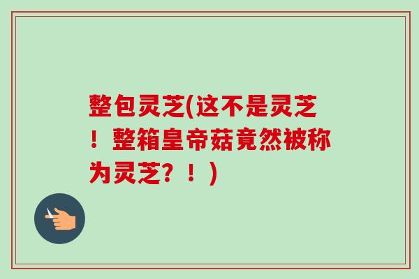 整包灵芝(这不是灵芝!整箱皇帝菇竟然被称为灵芝?!)-第1张图片-卓越灵芝孢子粉 整包灵芝(这不是灵芝!整箱皇帝菇竟然被称为灵芝?!)-第1张图片-卓越灵芝孢子粉