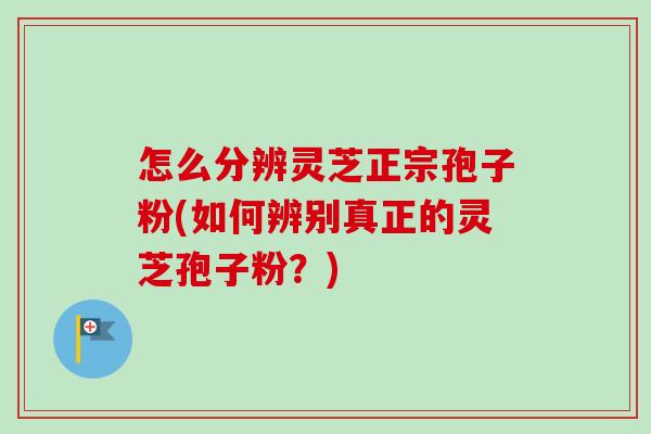 怎么分辨灵芝正宗孢子粉(如何辨别真正的灵芝孢子粉?)-第1张图片-卓越灵芝孢子粉 怎么分辨灵芝正宗孢子粉(如何辨别真正的灵芝孢子粉?)-第1张图片-卓越灵芝孢子粉
