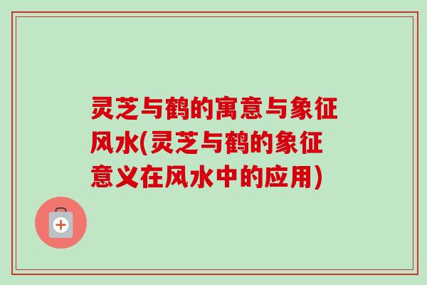 灵芝与鹤的寓意与象征风水(灵芝与鹤的象征意义在风水中的应用)-第1张图片-卓越灵芝孢子粉