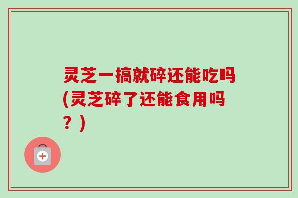 灵芝一搞就碎还能吃吗(灵芝碎了还能食用吗？)-第1张图片-卓越灵芝孢子粉