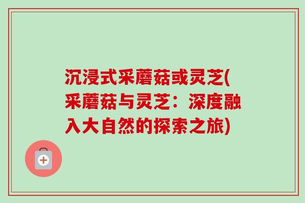 沉浸式采蘑菇或灵芝(采蘑菇与灵芝：深度融入大自然的探索之旅)-第1张图片-卓越灵芝孢子粉