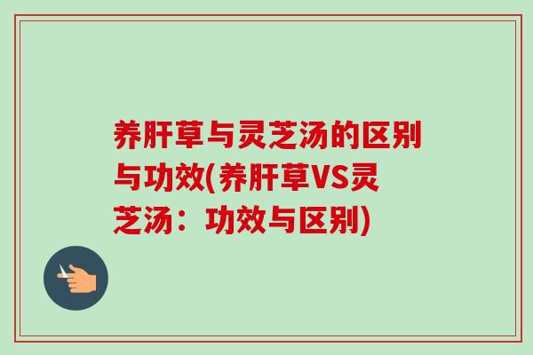 养肝草与灵芝汤的区别与功效(养肝草VS灵芝汤:功效与区别)-第1张图片-卓越灵芝孢子粉 养肝草与灵芝汤的区别与功效(养肝草VS灵芝汤:功效与区别)-第1张图片-卓越灵芝孢子粉
