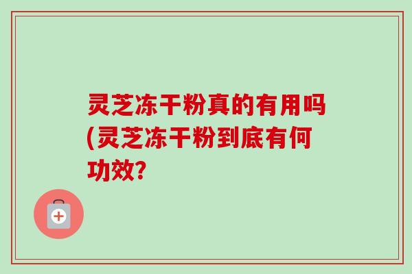 灵芝冻干粉真的有用吗(灵芝冻干粉到底有何功效?-第1张图片-卓越灵芝孢子粉 灵芝冻干粉真的有用吗(灵芝冻干粉到底有何功效?-第1张图片-卓越灵芝孢子粉
