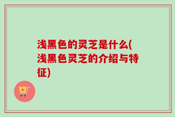 浅黑色的灵芝是什么(浅黑色灵芝的介绍与特征)-第1张图片-卓越灵芝孢子粉 浅黑色的灵芝是什么(浅黑色灵芝的介绍与特征)-第1张图片-卓越灵芝孢子粉