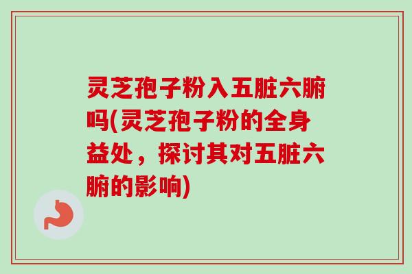 灵芝孢子粉入五脏六腑吗(灵芝孢子粉的全身益处，探讨其对五脏六腑的影响)-第1张图片-卓越灵芝孢子粉