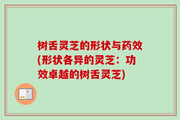 树舌灵芝的形状与药效(形状各异的灵芝:功效卓越的树舌灵芝)-第1张图片-卓越灵芝孢子粉 树舌灵芝的形状与药效(形状各异的灵芝:功效卓越的树舌灵芝)-第1张图片-卓越灵芝孢子粉