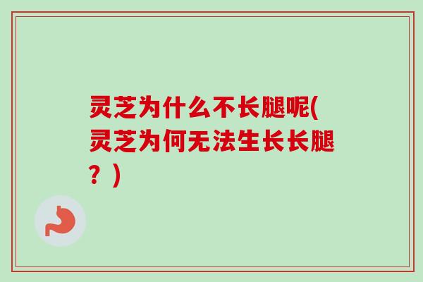 灵芝为什么不长腿呢(灵芝为何无法生长长腿?)-第1张图片-卓越灵芝孢子粉 灵芝为什么不长腿呢(灵芝为何无法生长长腿?)-第1张图片-卓越灵芝孢子粉