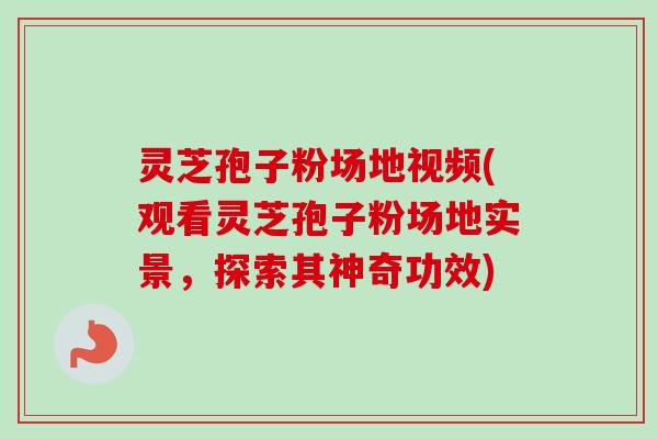 灵芝孢子粉场地视频(观看灵芝孢子粉场地实景,探索其神奇功效)-第1张图片-卓越灵芝孢子粉 灵芝孢子粉场地视频(观看灵芝孢子粉场地实景,探索其神奇功效)-第1张图片-卓越灵芝孢子粉
