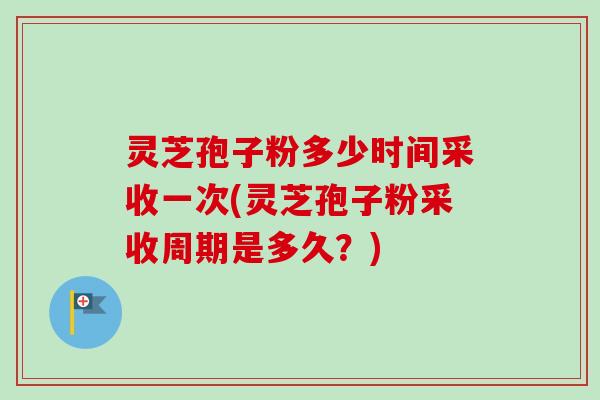 灵芝孢子粉多少时间采收一次(灵芝孢子粉采收周期是多久？)-第1张图片-卓越灵芝孢子粉