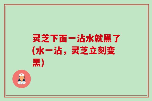 灵芝下面一沾水就黑了(水一沾,灵芝立刻变黑)-第1张图片-卓越灵芝孢子粉 灵芝下面一沾水就黑了(水一沾,灵芝立刻变黑)-第1张图片-卓越灵芝孢子粉