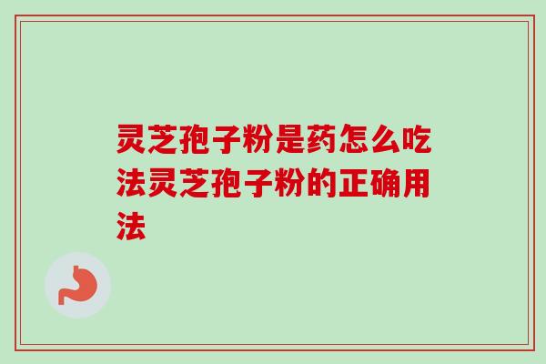 灵芝孢子粉是药怎么吃法灵芝孢子粉的正确用法-第1张图片-卓越灵芝孢子粉