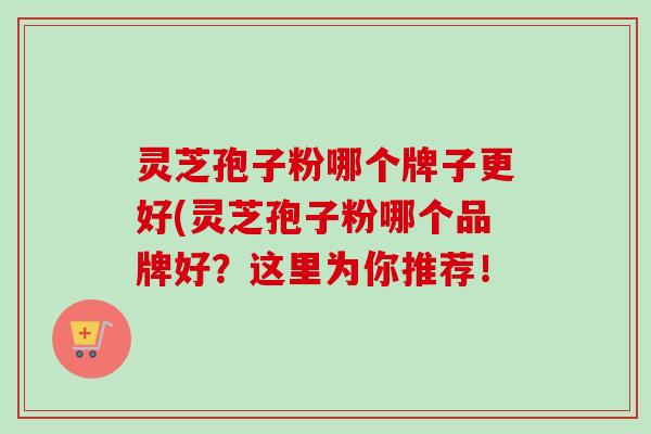 灵芝孢子粉哪个牌子更好(灵芝孢子粉哪个品牌好?这里为你推荐!-第1张图片-卓越灵芝孢子粉 灵芝孢子粉哪个牌子更好(灵芝孢子粉哪个品牌好?这里为你推荐!-第1张图片-卓越灵芝孢子粉