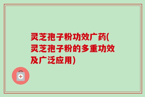 灵芝孢子粉功效广药(灵芝孢子粉的多重功效及广泛应用)-第1张图片-卓越灵芝孢子粉
