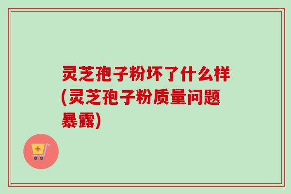 灵芝孢子粉坏了什么样(灵芝孢子粉质量问题暴露)-第1张图片-卓越灵芝孢子粉 灵芝孢子粉坏了什么样(灵芝孢子粉质量问题暴露)-第1张图片-卓越灵芝孢子粉