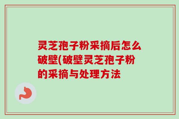 灵芝孢子粉采摘后怎么破壁(破壁灵芝孢子粉的采摘与处理方法-第1张图片-卓越灵芝孢子粉 灵芝孢子粉采摘后怎么破壁(破壁灵芝孢子粉的采摘与处理方法-第1张图片-卓越灵芝孢子粉