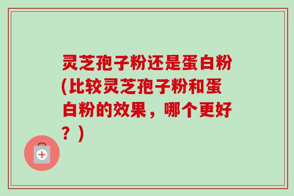 灵芝孢子粉还是蛋白粉(比较灵芝孢子粉和蛋白粉的效果，哪个更好？)-第1张图片-卓越灵芝孢子粉