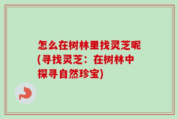 怎么在树林里找灵芝呢(寻找灵芝：在树林中探寻自然珍宝)-第1张图片-卓越灵芝孢子粉