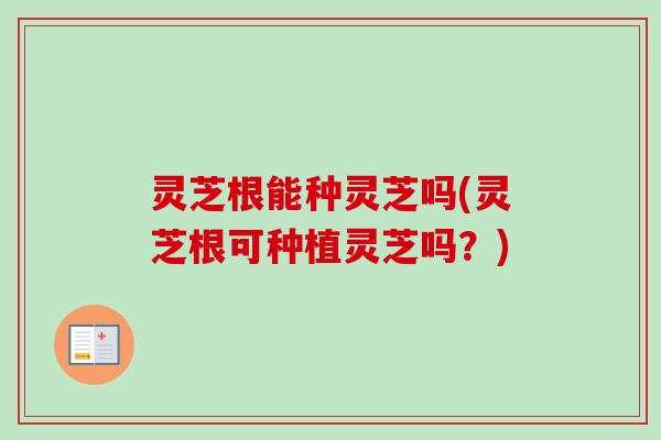 灵芝根能种灵芝吗(灵芝根可种植灵芝吗？)-第1张图片-卓越灵芝孢子粉