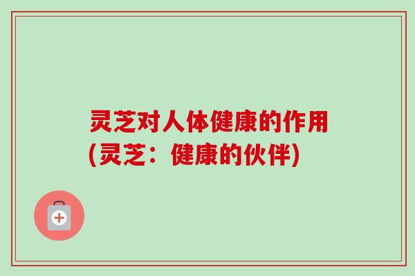 灵芝对人体健康的作用(灵芝:健康的伙伴)-第1张图片-卓越灵芝孢子粉 灵芝对人体健康的作用(灵芝:健康的伙伴)-第1张图片-卓越灵芝孢子粉