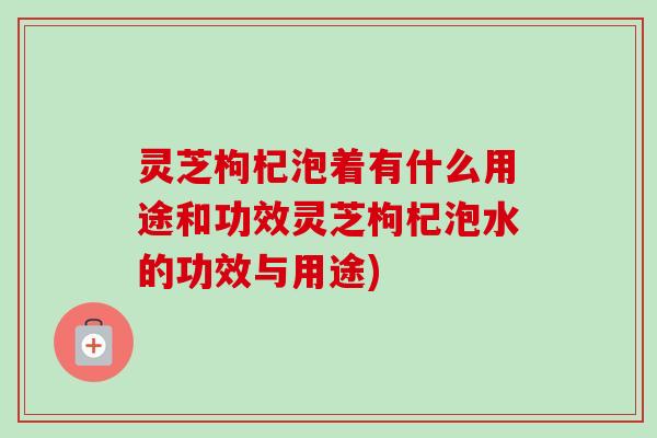 灵芝枸杞泡着有什么用途和功效灵芝枸杞泡水的功效与用途)-第1张图片-卓越灵芝孢子粉
