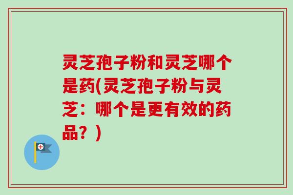 灵芝孢子粉和灵芝哪个是药(灵芝孢子粉与灵芝:哪个是更有效的药品?)-第1张图片-卓越灵芝孢子粉 灵芝孢子粉和灵芝哪个是药(灵芝孢子粉与灵芝:哪个是更有效的药品?)-第1张图片-卓越灵芝孢子粉