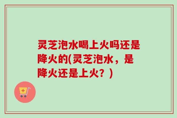 灵芝泡水喝上火吗还是降火的(灵芝泡水,是降火还是上火?)-第1张图片-卓越灵芝孢子粉 灵芝泡水喝上火吗还是降火的(灵芝泡水,是降火还是上火?)-第1张图片-卓越灵芝孢子粉