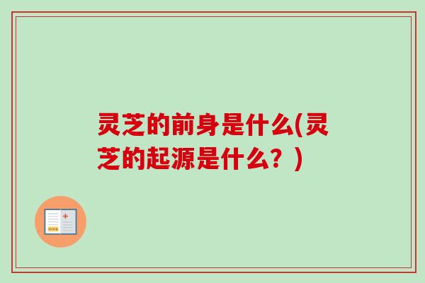 灵芝的前身是什么(灵芝的起源是什么?)-第1张图片-卓越灵芝孢子粉 灵芝的前身是什么(灵芝的起源是什么?)-第1张图片-卓越灵芝孢子粉