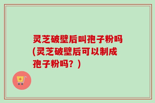 灵芝破壁后叫孢子粉吗(灵芝破壁后可以制成孢子粉吗？)-第1张图片-卓越灵芝孢子粉