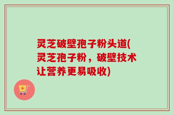 灵芝破壁孢子粉头道(灵芝孢子粉,破壁技术让营养更易吸收)-第1张图片-卓越灵芝孢子粉 灵芝破壁孢子粉头道(灵芝孢子粉,破壁技术让营养更易吸收)-第1张图片-卓越灵芝孢子粉