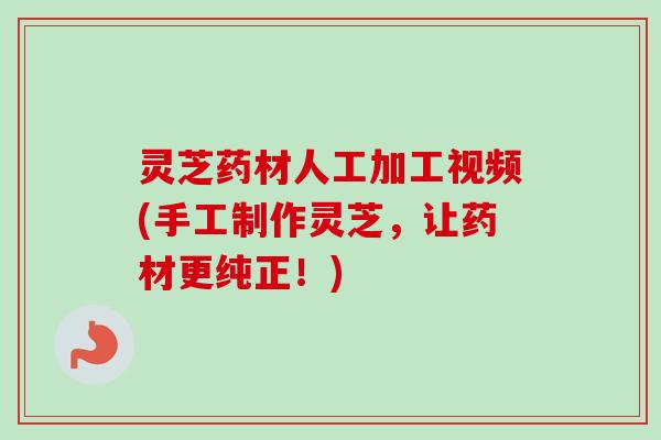 灵芝药材人工加工视频(手工制作灵芝,让药材更纯正!)-第1张图片-卓越灵芝孢子粉 灵芝药材人工加工视频(手工制作灵芝,让药材更纯正!)-第1张图片-卓越灵芝孢子粉