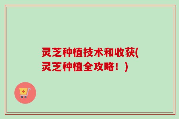 灵芝种植技术和收获(灵芝种植全攻略!)-第1张图片-卓越灵芝孢子粉 灵芝种植技术和收获(灵芝种植全攻略!)-第1张图片-卓越灵芝孢子粉
