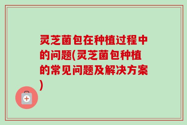 灵芝菌包在种植过程中的问题(灵芝菌包种植的常见问题及解决方案)-第1张图片-卓越灵芝孢子粉 灵芝菌包在种植过程中的问题(灵芝菌包种植的常见问题及解决方案)-第1张图片-卓越灵芝孢子粉