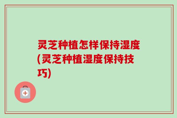 灵芝种植怎样保持湿度(灵芝种植湿度保持技巧)-第1张图片-卓越灵芝孢子粉